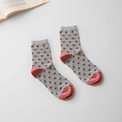 2-Pack Women’s Silk Blend Polka Dot Crew Socks – Soft & Breathable