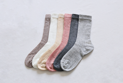 2-Pack Women's Thin Wool Crew Socks – Solid Color & Breathable