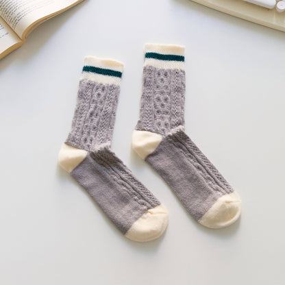 2-Pack Women’s Wool Blend Crew Socks – Soft Knit Warm