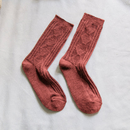 2-Pack Women’s Wool & Cashmere Socks – Diamond Knit Winter Edition
