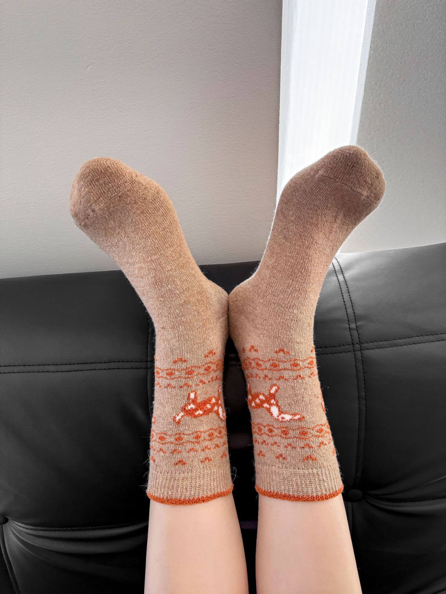 2-Pack Women's Wool Socks - Warm Dachshund Pattern Winter Socks